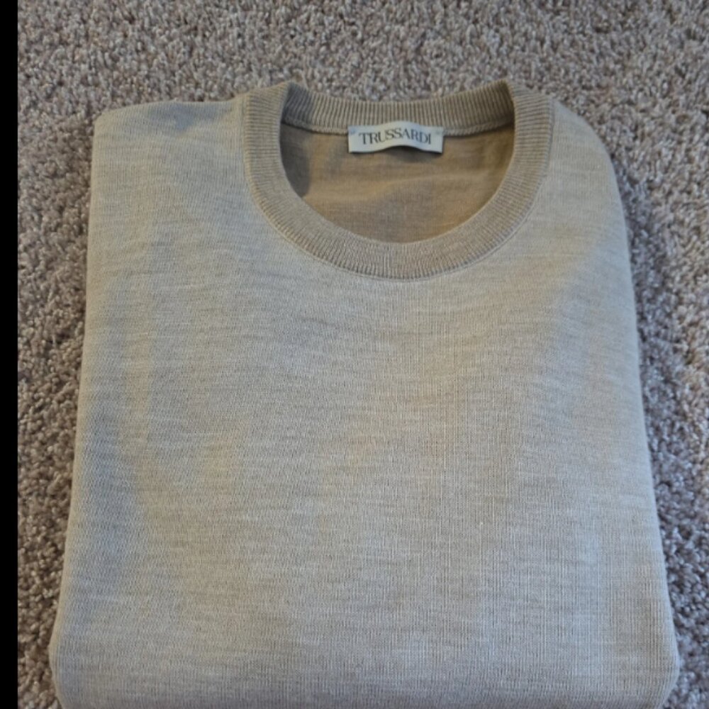Trussardi: Viscose/Wool Long-Sleeve Shirt (XXL Slim Fit)